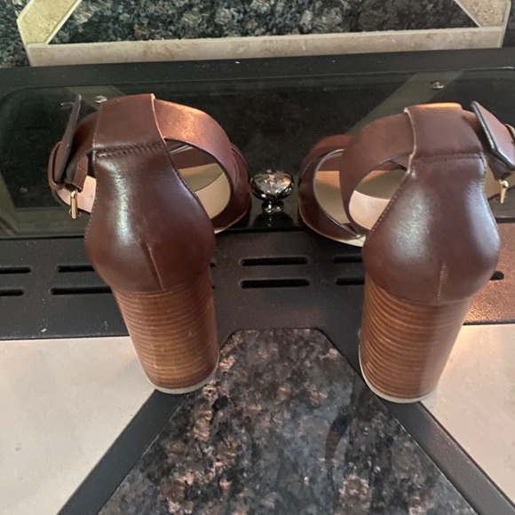 Ann Taylor Brown All Leather Gigi Block Heel Slingback Heel Women 9M - Picture 3 of 9